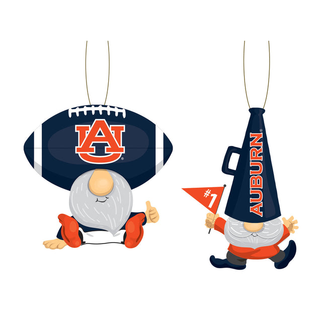 Paquete de 2 adornos de gnomos con forma de abanico de los Auburn Tigers