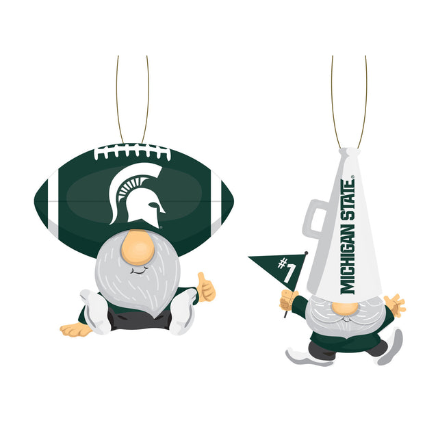 Paquete de 2 abanicos con adornos de gnomos de los Spartans de Michigan State