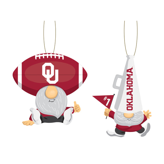 Paquete de 2 adornos de gnomos con forma de abanico de los Oklahoma Sooners