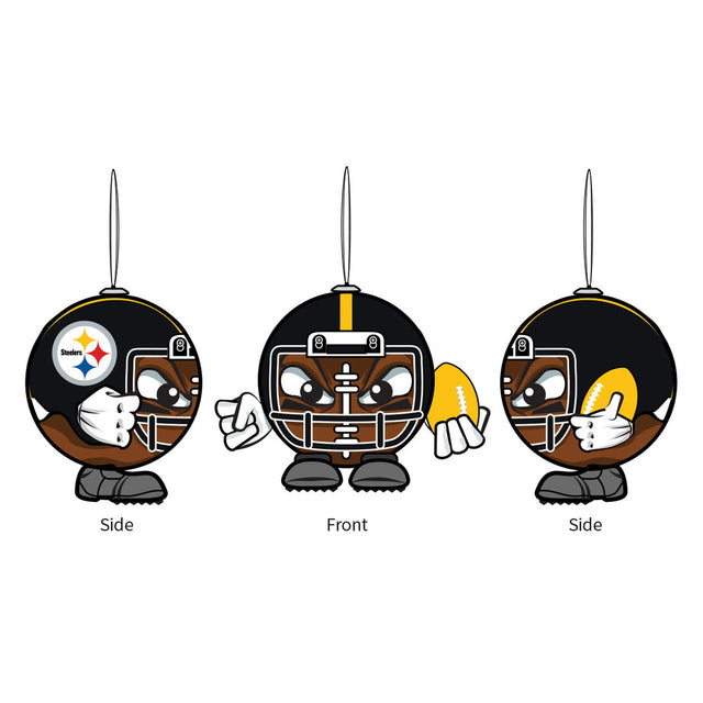 Cabeza de bola con adorno de los Pittsburgh Steelers