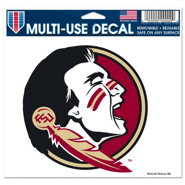 Florida State Seminoles Multi-Use Decal -Clear Bckrgd 5" x 6"