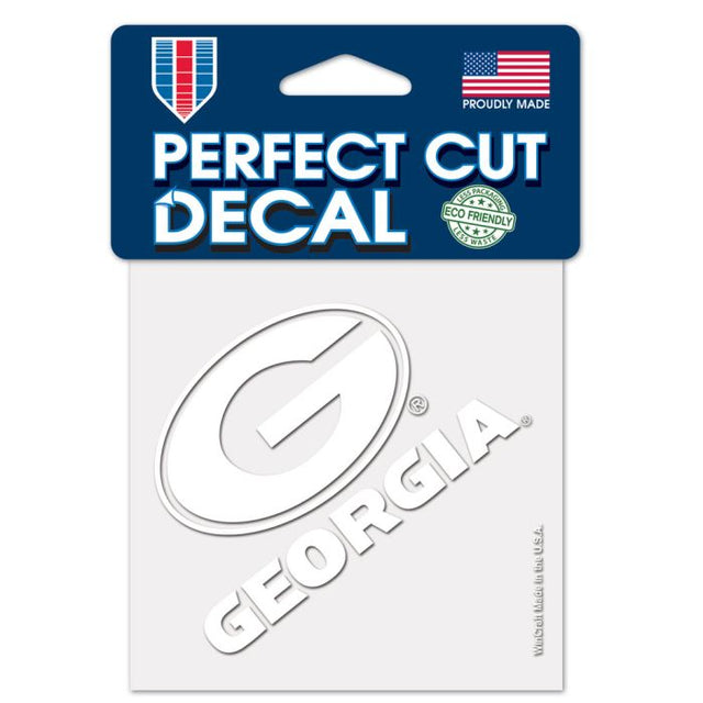 Georgia Bulldogs Perfect Cut White Decal 4" x 4"