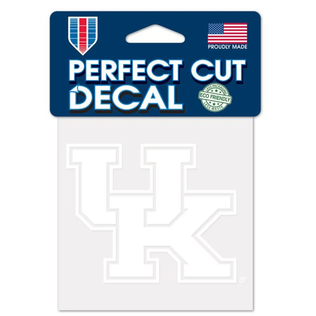 Calcomanía blanca de corte perfecto de Kentucky Wildcats de 4" x 4"