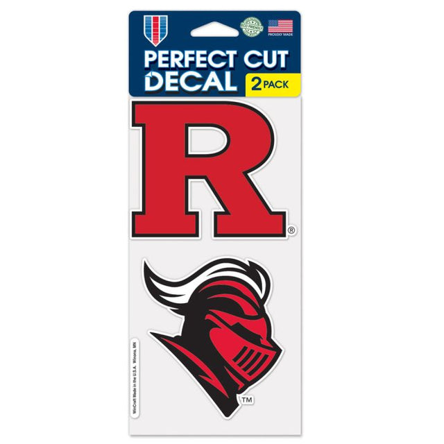 Juego de dos calcomanías de corte perfecto de Rutgers Scarlet Knights de 4" x 4"