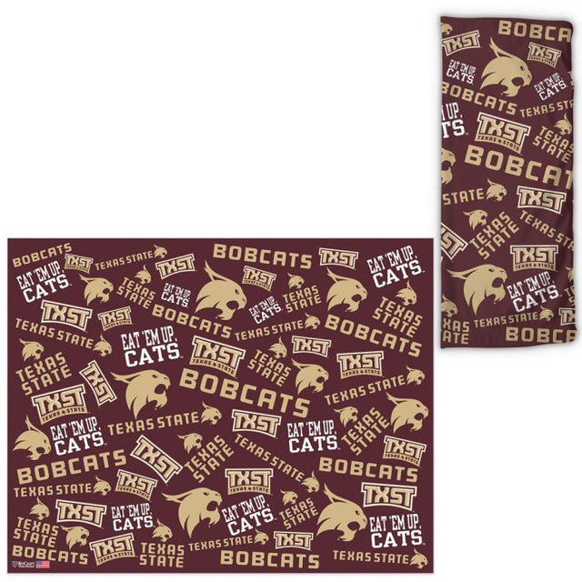 Envolturas para fanáticos con estampado disperso de los Texas State Bobcats