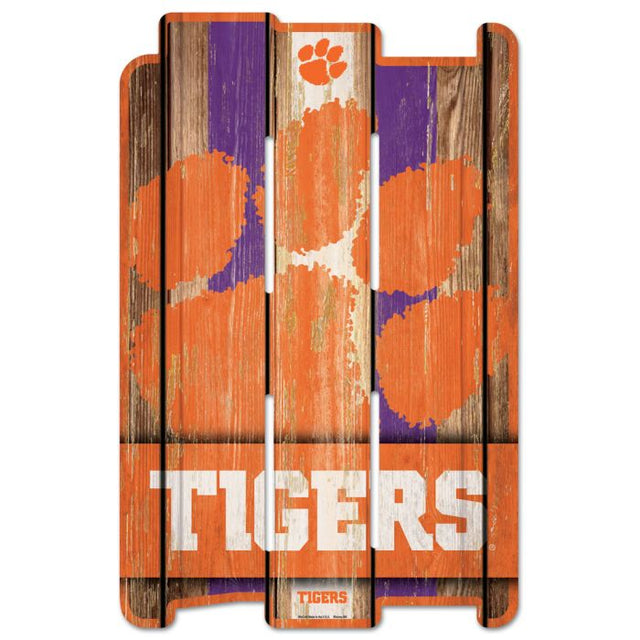 Letrero de madera para cerca de los Clemson Tigers