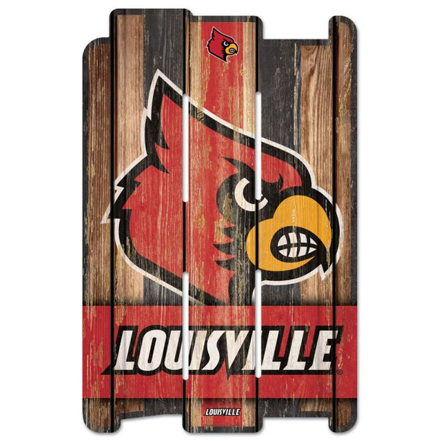 Louisville Cardinals Wood Fence Sign