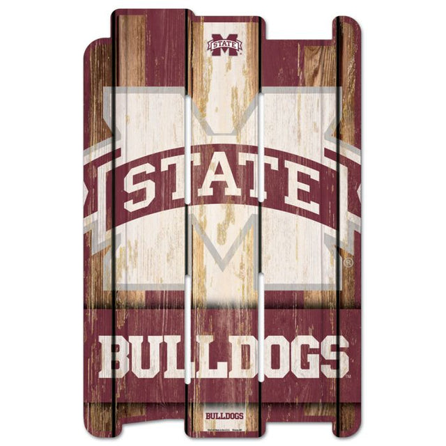 Letrero de madera para cerca de los Mississippi State Bulldogs