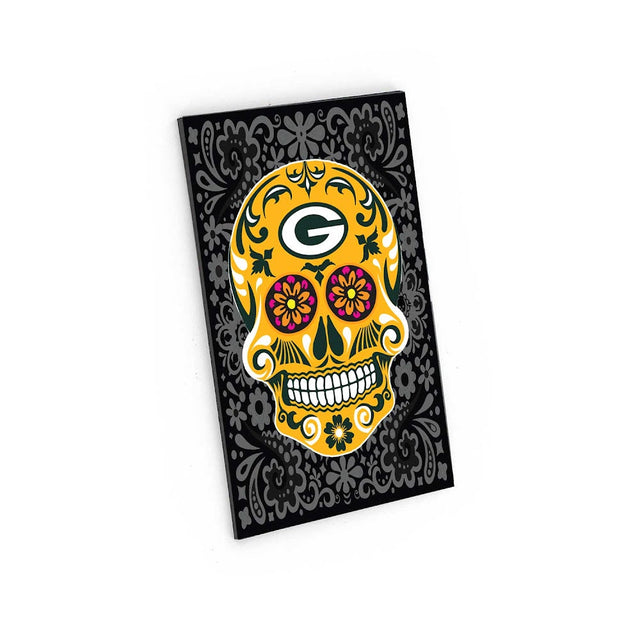 Imán con diseño de calavera de azúcar de los Green Bay Packers -MG-1188-19