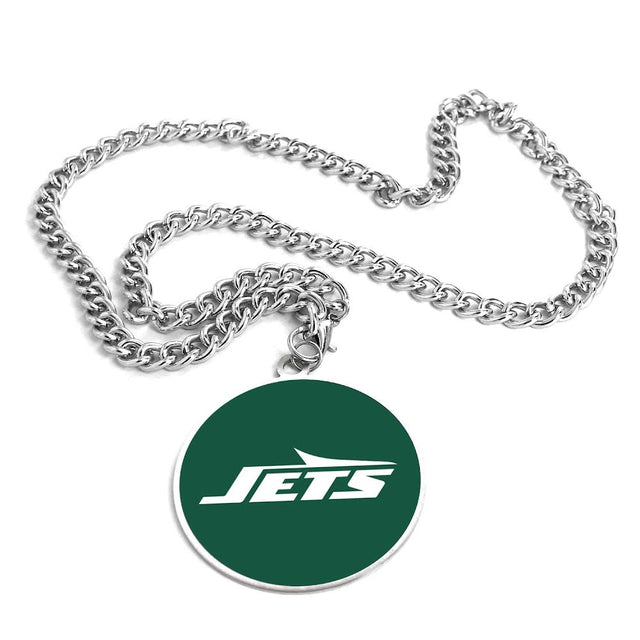 New York Jets (SILVER) Team Emblem Necklace -PD-632-11