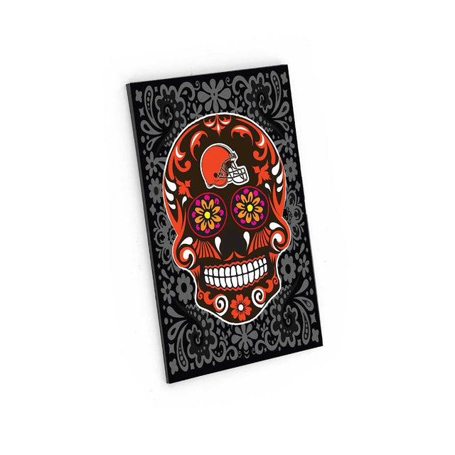 Imán con diseño de calavera de azúcar de los Cleveland Browns -MG-1188-03