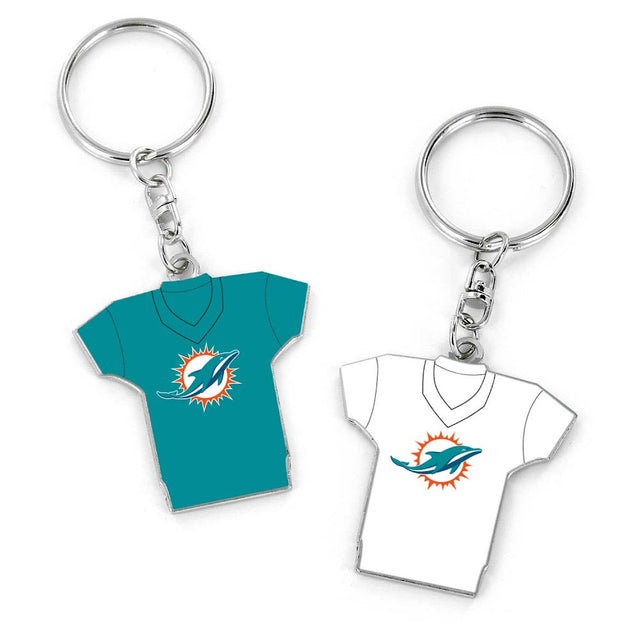 Llavero reversible de la camiseta local/visitante de los Miami Dolphins -KT-1084-09