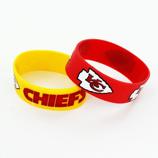 Pulseras anchas de los Kansas City Chiefs (paquete de 2) -BC-207-07