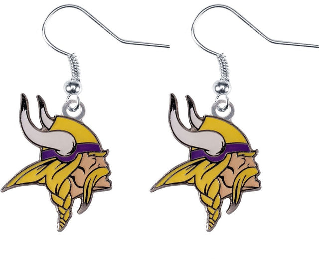 Pendientes colgantes con logotipo de los Minnesota Vikings -ER-015-21