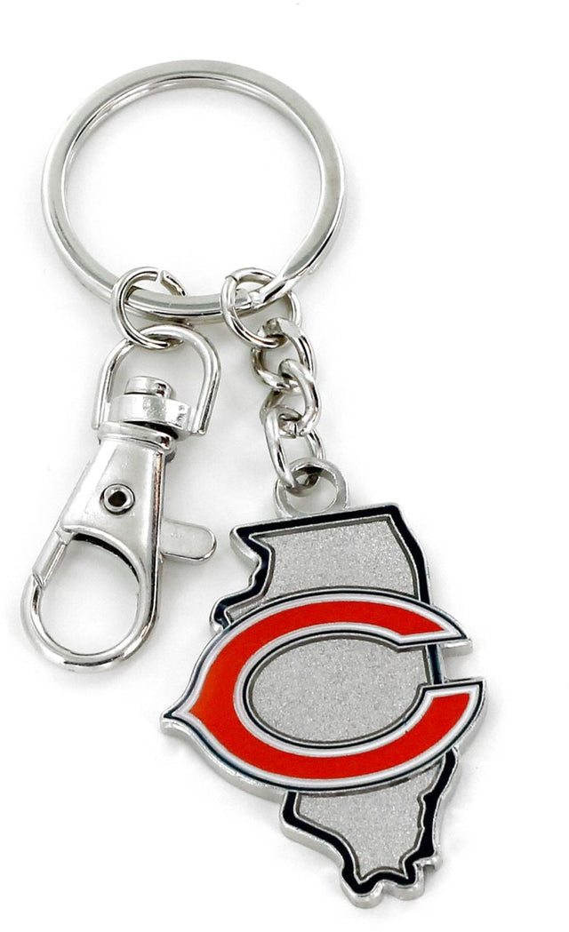 Llavero pesado con diseño del estado de Chicago Bears (NM) -KT-473-16