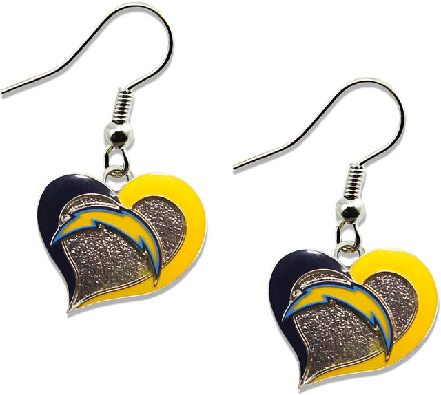 Pendientes con forma de corazón de Los Angeles Chargers -ER-245-34