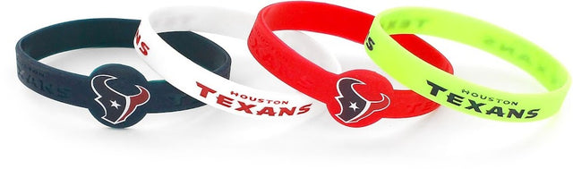 Pulsera de silicona de los Houston Texans (paquete de 4) -BC-283-32