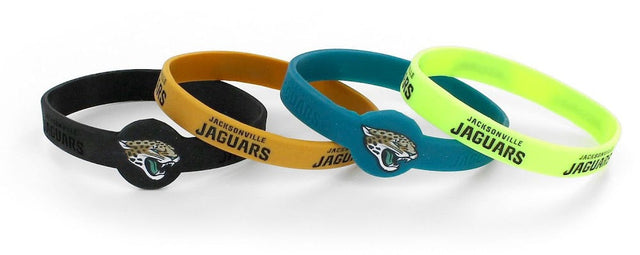 Pulseras de silicona de los Jacksonville Jaguars (paquete de 4) -BC-283-30