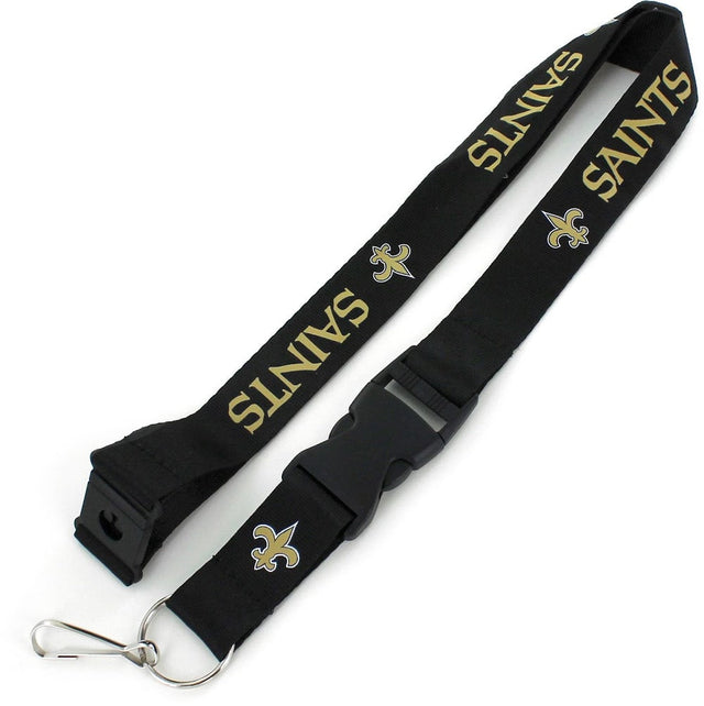 Cordón para el cuello del equipo New Orleans Saints (NEGRO) -LN-095-22-BK