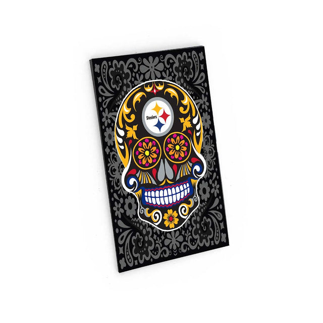 Imán con diseño de calavera de azúcar de los Pittsburgh Steelers -MG-1188-12