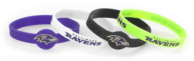 Pulsera de silicona de los Baltimore Ravens (paquete de 4) -BC-283-31