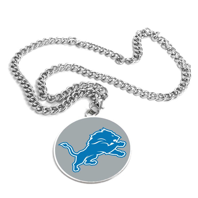 Collar con el emblema del equipo Detroit Lions (PLATA) -PD-632-18