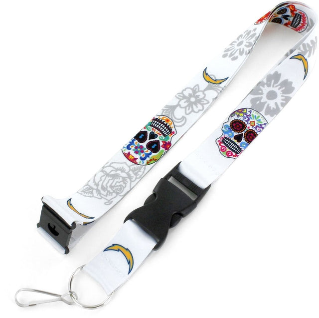 Cordón con calavera de azúcar de Los Angeles Chargers (BLANCO) -LN-570-34