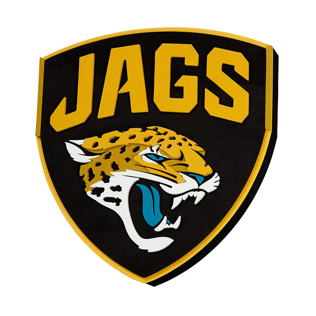 Letrero de pared con el logotipo del equipo Jacksonville Jaguars (SHIELD) -FF-595-30-SHD