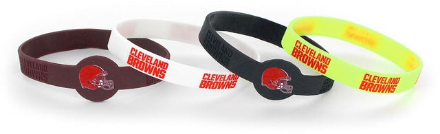 Pulsera de silicona de los Cleveland Browns (paquete de 4) -BC-283-03