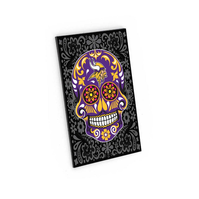 Imán con diseño de calavera de azúcar de los Minnesota Vikings -MG-1188-21