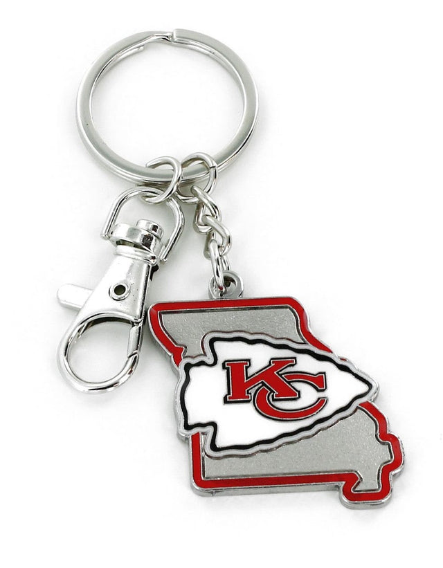 Llavero de peso pesado con diseño del estado de Kansas City Chiefs - KT-473-07