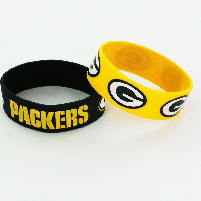 Pulseras anchas de los Green Bay Packers (paquete de 2) -BC-207-19