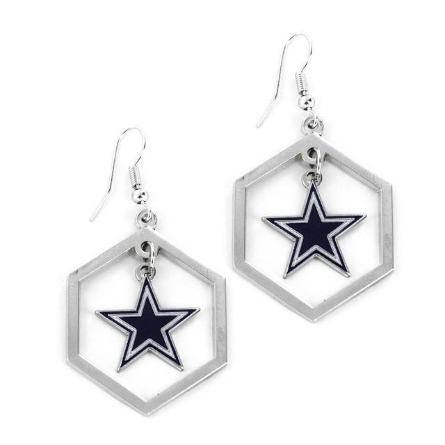 Pendiente con corte hexagonal de los Dallas Cowboys -ER-639-17