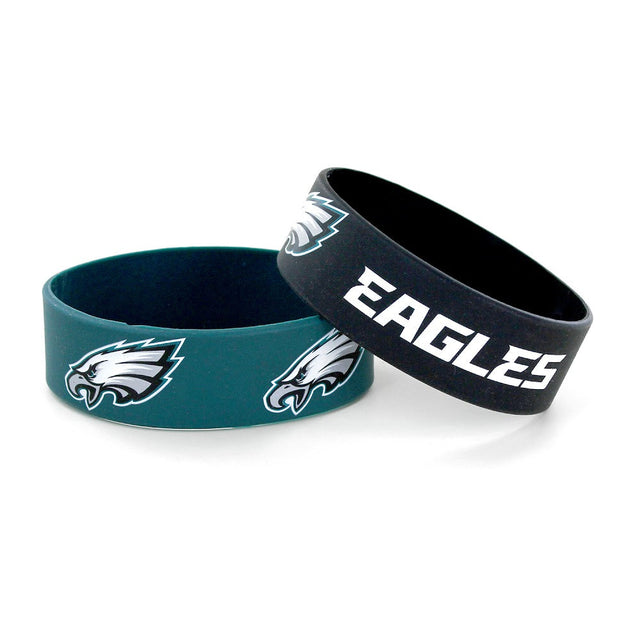 Pulseras anchas de los Philadelphia Eagles (paquete de 2) -BC-207-24