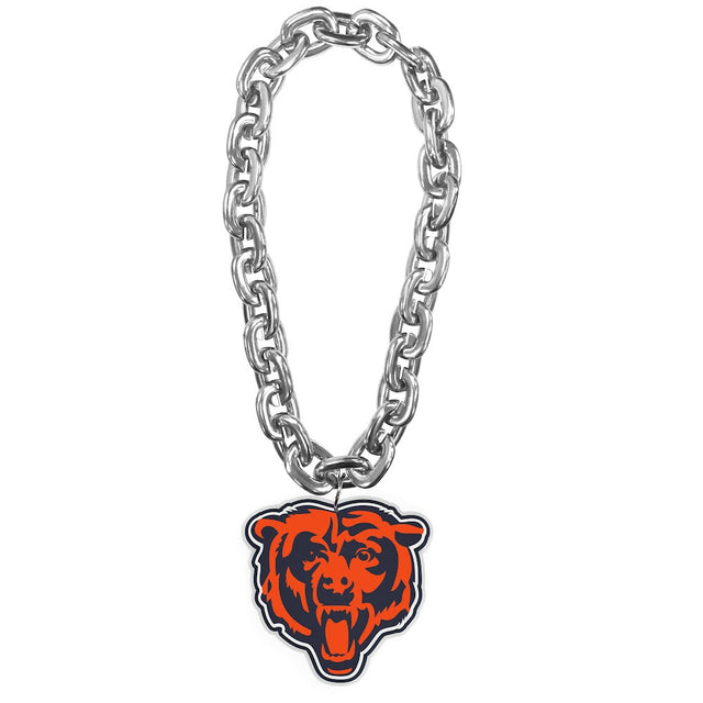 Cadena para abanicos con la cabeza de los Chicago Bears (PLATA) -FF-590-16-HD-SV