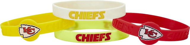 Pulsera de silicona de los Kansas City Chiefs (paquete de 4) -BC-283-07