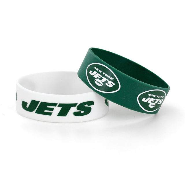 Pulseras anchas de los New York Jets (paquete de 2) -BC-207-11