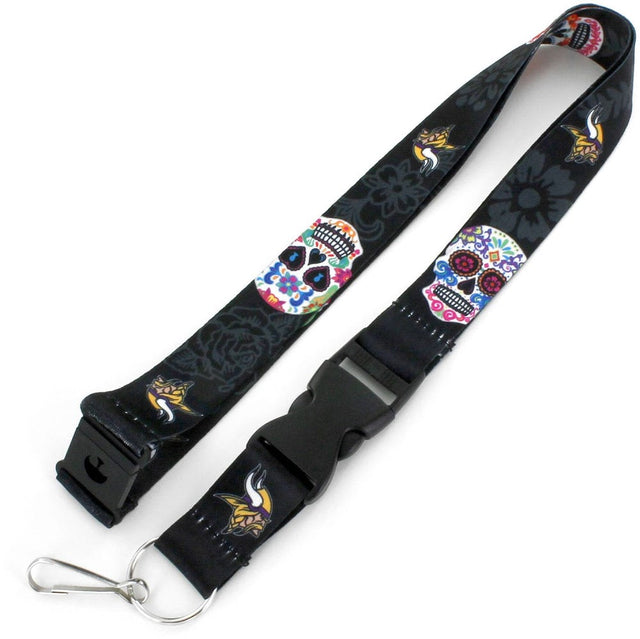 Minnesota Vikings (BLACK) Sugar Skull Lanyard (NM) -LN-570-21