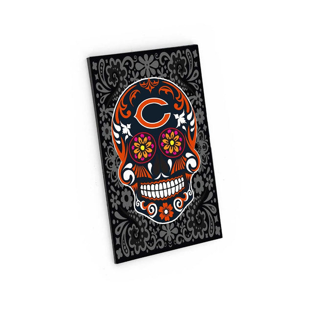 Imán con diseño de calavera de azúcar de los Chicago Bears -MG-1188-16