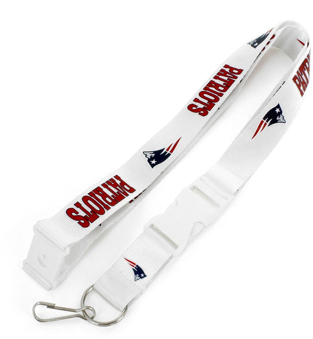 New England Patriots (WHITE W/Wht Buckle) Team Lanyard -LN-095-10-WH