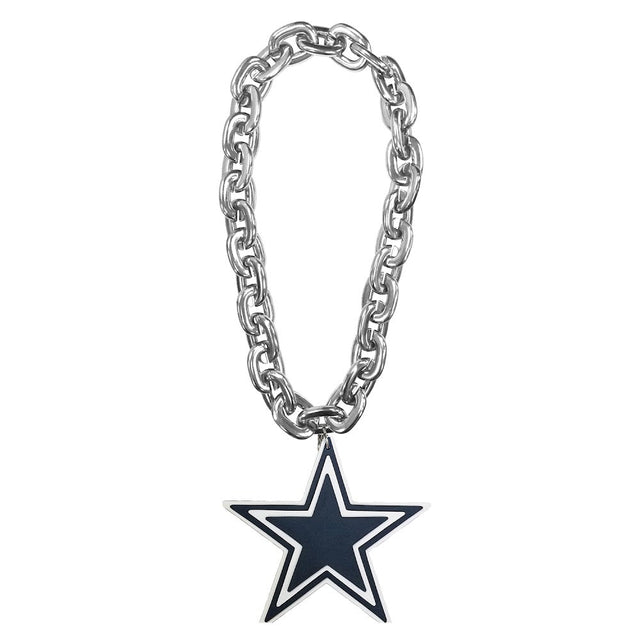 Cadena para fanáticos de los Dallas Cowboys (PLATA) -FF-590-17-SV