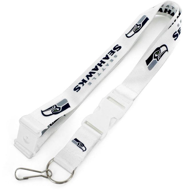 Seattle Seahawks (WHITE W/Wht Buckle) Team Lanyard -LN-095-14-WH