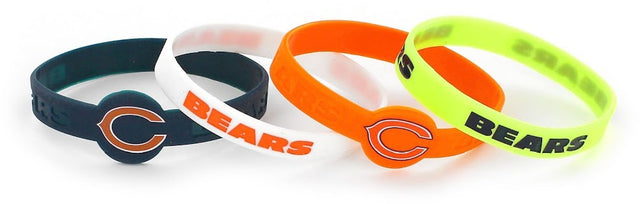 Pulsera de silicona de los Chicago Bears (paquete de 4) -BC-283-16