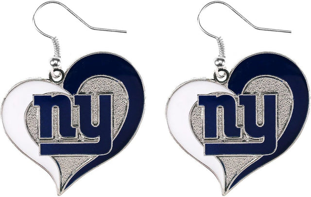 Pendientes con forma de corazón de los New York Giants -ER-245-23