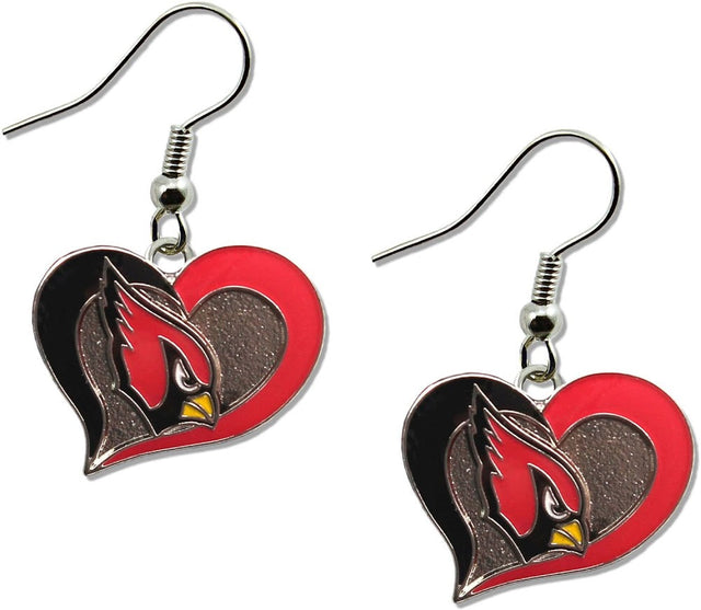 Arizona Cardinals Swirl Heart Earrings -ER-245-25