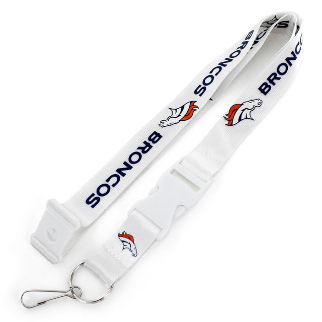 Cordón del equipo Denver Broncos (BLANCO con hebilla blanca) -LN-095-04-WH