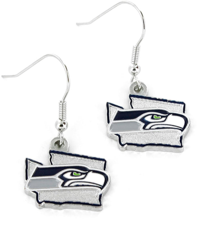 Pendientes con diseño del estado de los Seattle Seahawks -ER-469-14