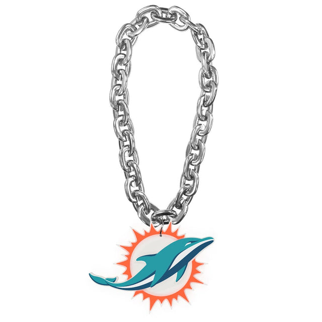 Cadena para fanáticos de los Miami Dolphins (SILVER) -FF-590-09-SV