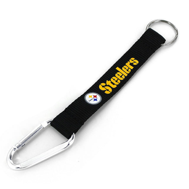 Pittsburgh Steelers (BLACK) Carabiner Lanyard Keychain -KT-147-12