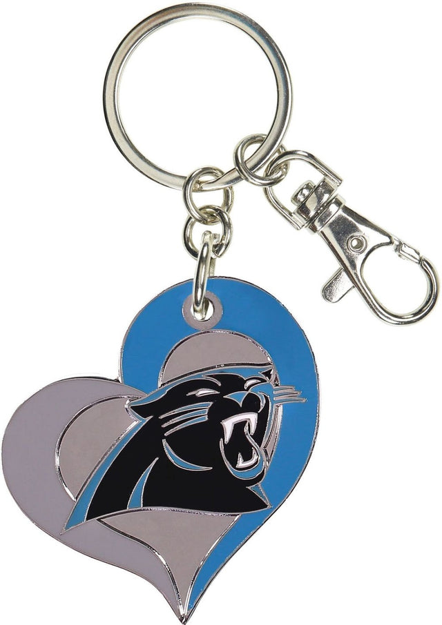 Llavero con forma de corazón en espiral de los Carolina Panthers -KT-287-29